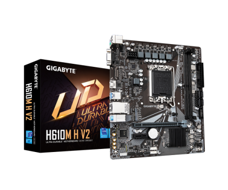 לוח לאינטל דור 12-14 Gigabyte H610M H V2 DDR5 VGA HDMI